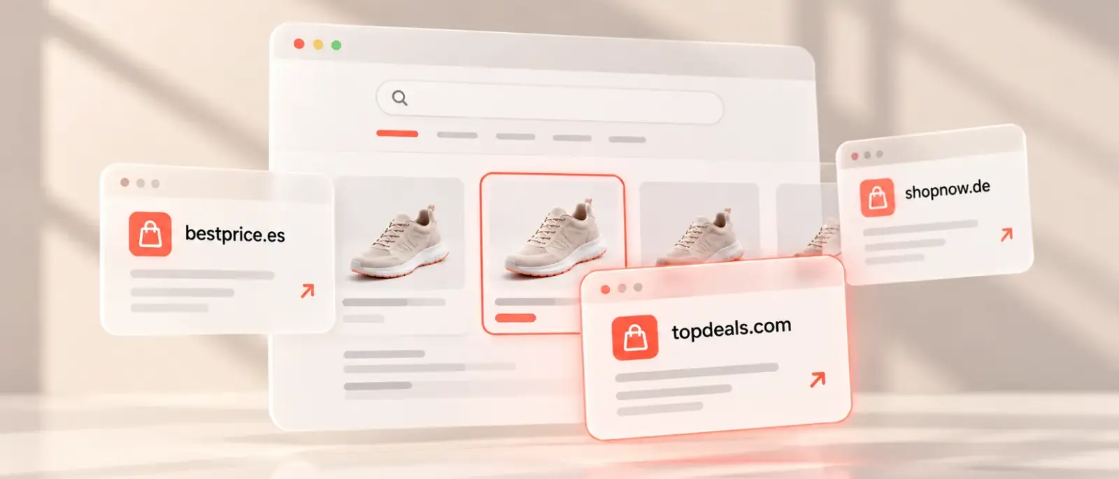 Comparison site listings showing one product offered by several shops