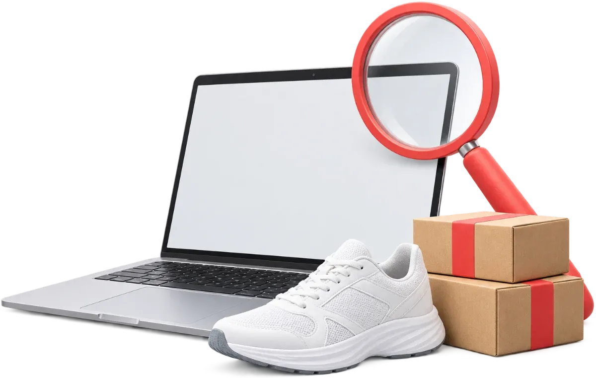 Laptop, magnifier and parcels: a review of your Shopping visibility
