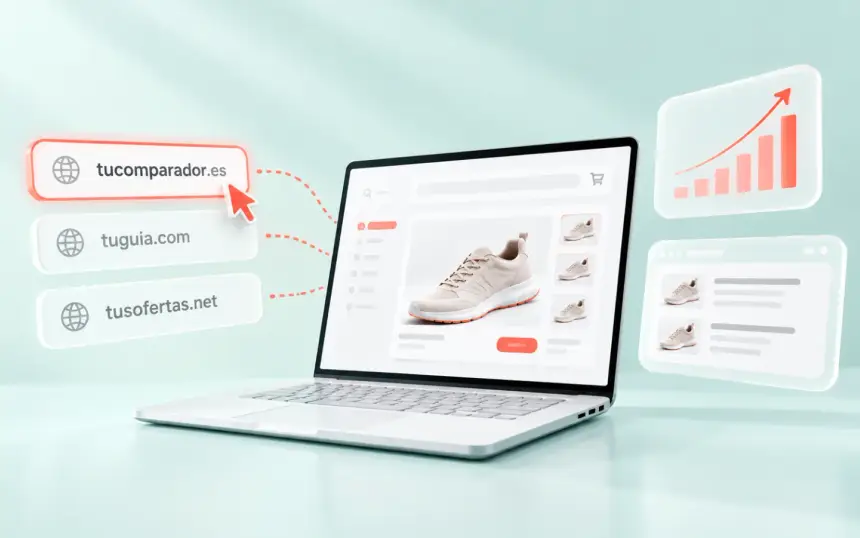 Lokale sammenligningsdomæner, der sender kunder til en webshop